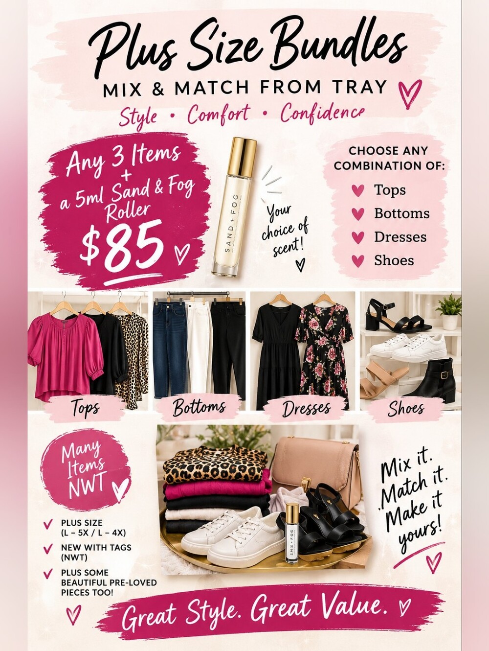 Plus Size Bundles Mix & Match 3/$85